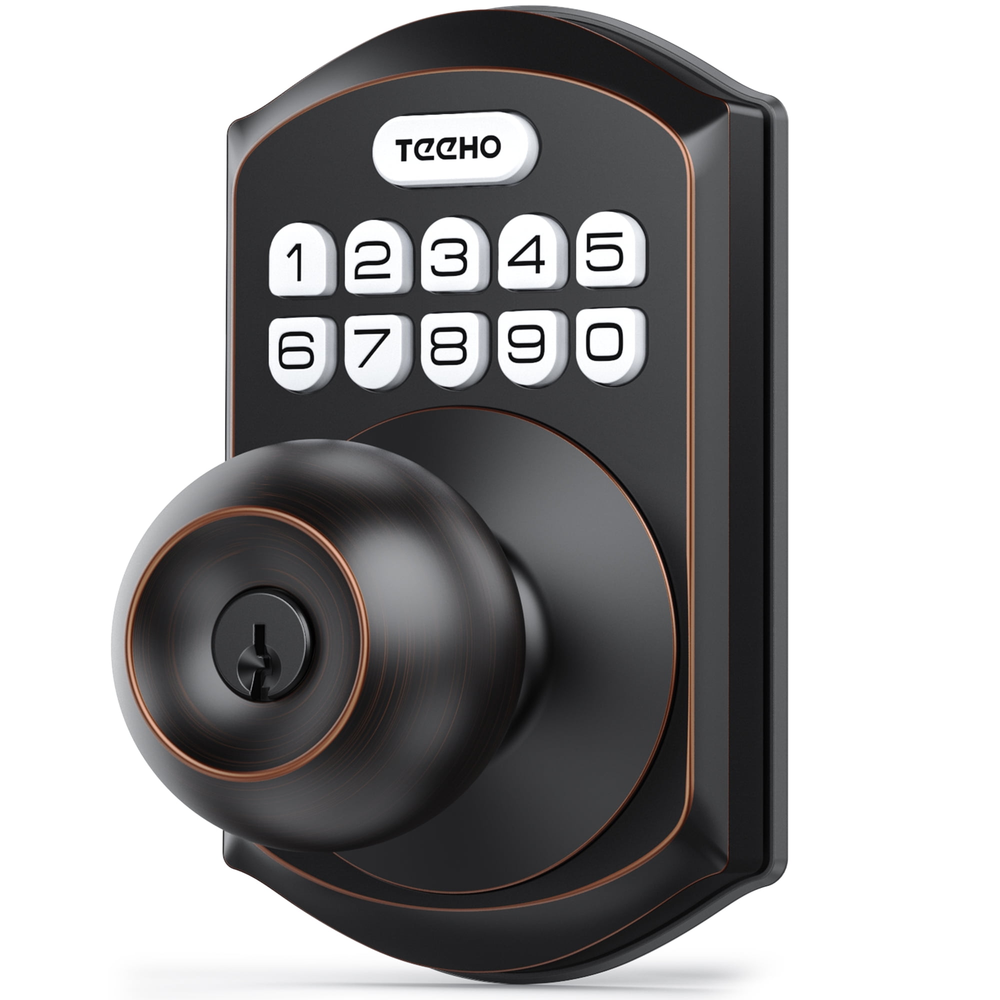 TEEHO Keyless Entry Electronic Deadbolt Door Lock with Handles, Oil