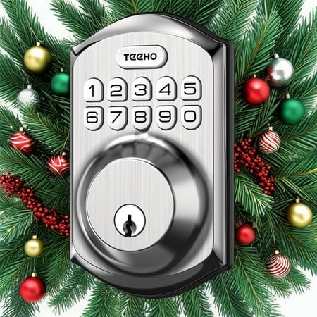 TEEHO Smart Lock Keyless Entry Deadbolt with Keypad Front Door Electronic Lock Easy Installation, Satin Nickel