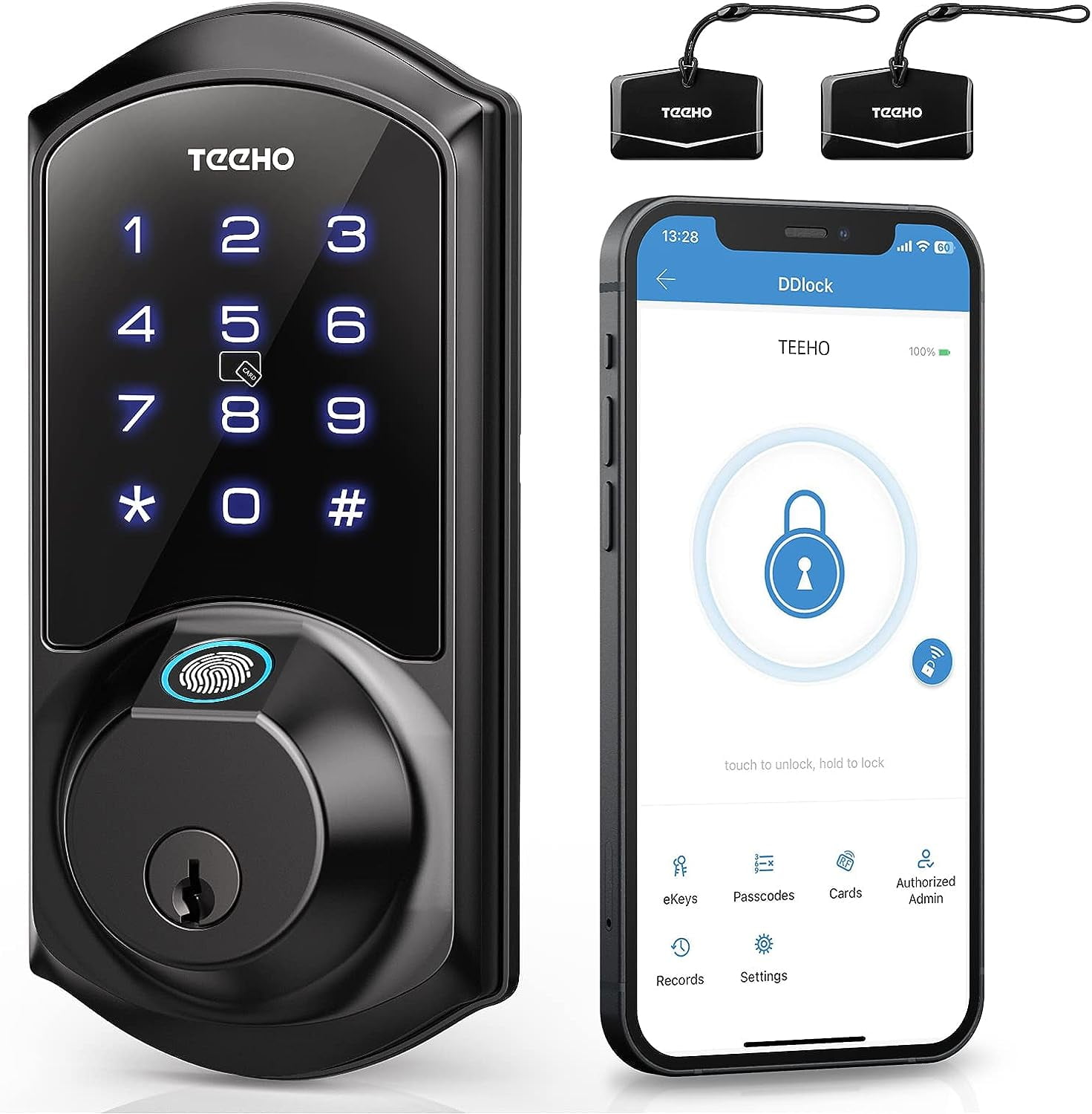 TEEHO TE007 Smart Lock Fingerprint Deadbolt 6in1 Keyless Entry