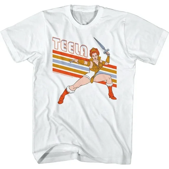 TEELA T-Shirt Retro Stripes Superheroine