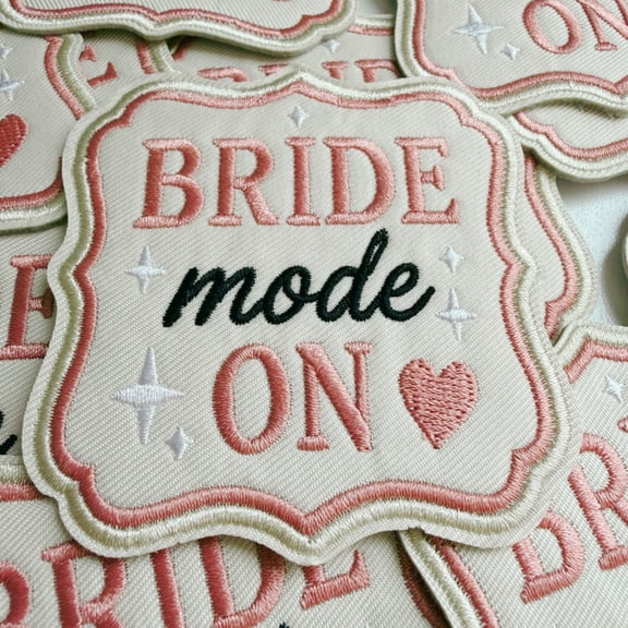 TEELUX DESIGN Bride Mode On Embroidered Iron-On Patches, 5 Pack