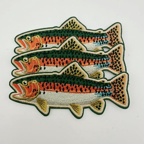 TEELUX DESIGN Fishing & Outdoors Embroidered Iron-On Patch Set, 5 Assorted Patches