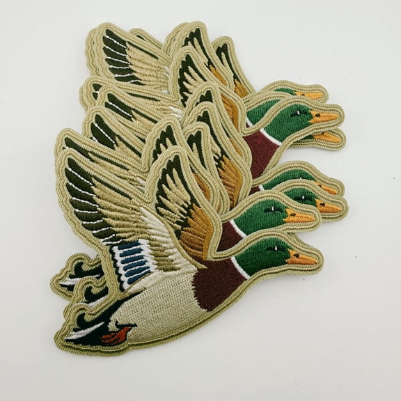 TEELUX DESIGN Flying Duck Embroidered Iron-On Patches, 3 Pack
