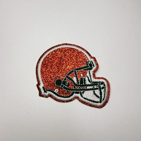 TEELUX DESIGN Glitter Football Helmet Embroidered Iron-On Patches, Red, 5 Pack