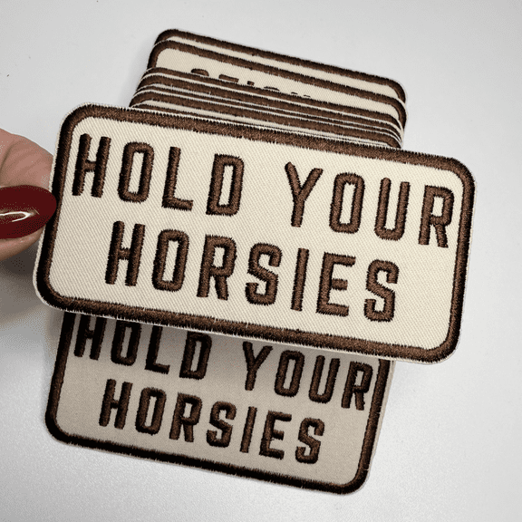 TEELUX DESIGN Hold Your Horsies Embroidered Iron-On Patches, 3 Pack