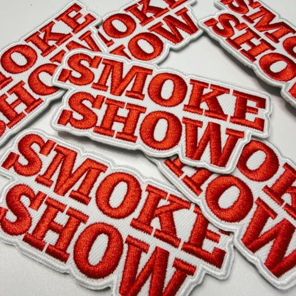 TEELUX DESIGN Smoke Show Embroidered Iron-On Patches, 5 Pack