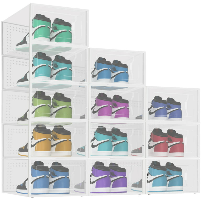 Foldable Space-Saving Closet Shoes Shelf Transparent No