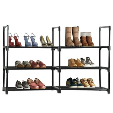 TEEMARS Shoe Rack Organizer for Entryway Closet, 3 Tiers Metal Shoe Storage Shelf for 12 Pairs Shoe and Boots, Space Saving Large Shoe Cabinet for Bedroom Cloakroom Hallway