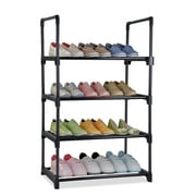 TEEMARS Shoe Rack Organizer for Entryway Closet, 4 Tiers Metal Shoe Storage Shelf for 8 Pairs Shoe and Boots, Space Saving Large Shoe Cabinet for Bedroom Cloakroom Hallway