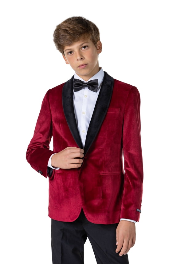 Teen Boys' Blazers TEEN BOYS Dinner Jacket - Burgundy - US 12Y Red