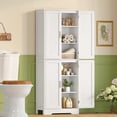 thumbnail image 1 of TEENFON 67” Storage Cabinet, Kitchen Pantry Cabinet with 4 Doors and Adjustable Shelves, Cupboard, Tall Bathroom Cabinets for Dinning Room, Living Room, White, 1 of 8