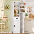 thumbnail image 1 of TEENFON 67" Tall Kitchen Pantry Cabinet with Barn Doors, Drawer & Adjustable Shelves, Farmhouse Food Storage Organizer for Kitchen, White, 1 of 7