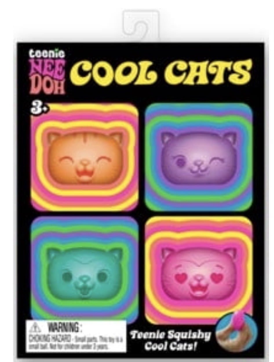TEENIE NEE DOH COOL CATS (4 PACK) , SENSORY STRESS RELIEVER BALLS