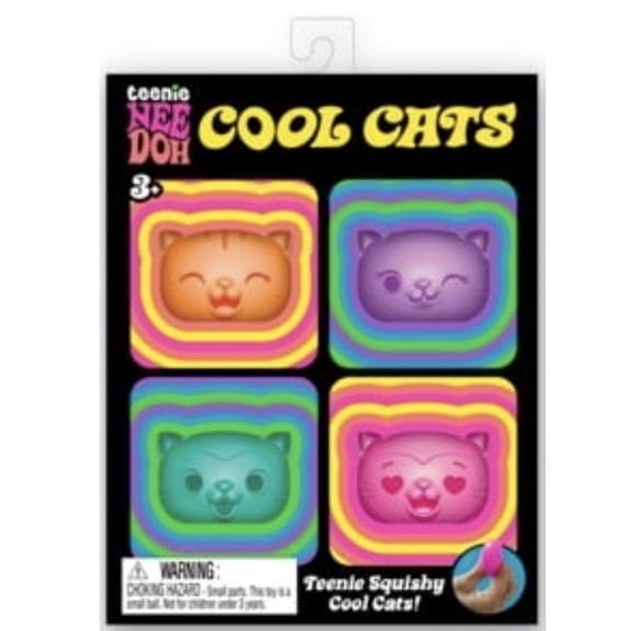 TEENIE NEE DOH COOL CATS (4 PACK) , SENSORY STRESS RELIEVER BALLS, FIDGET