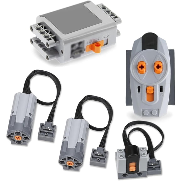 TEESE 5pcs Technic-Motor Set with Motor-Remote-Control-Receiver, Battery-Box, Compatible with Technic-Parts
