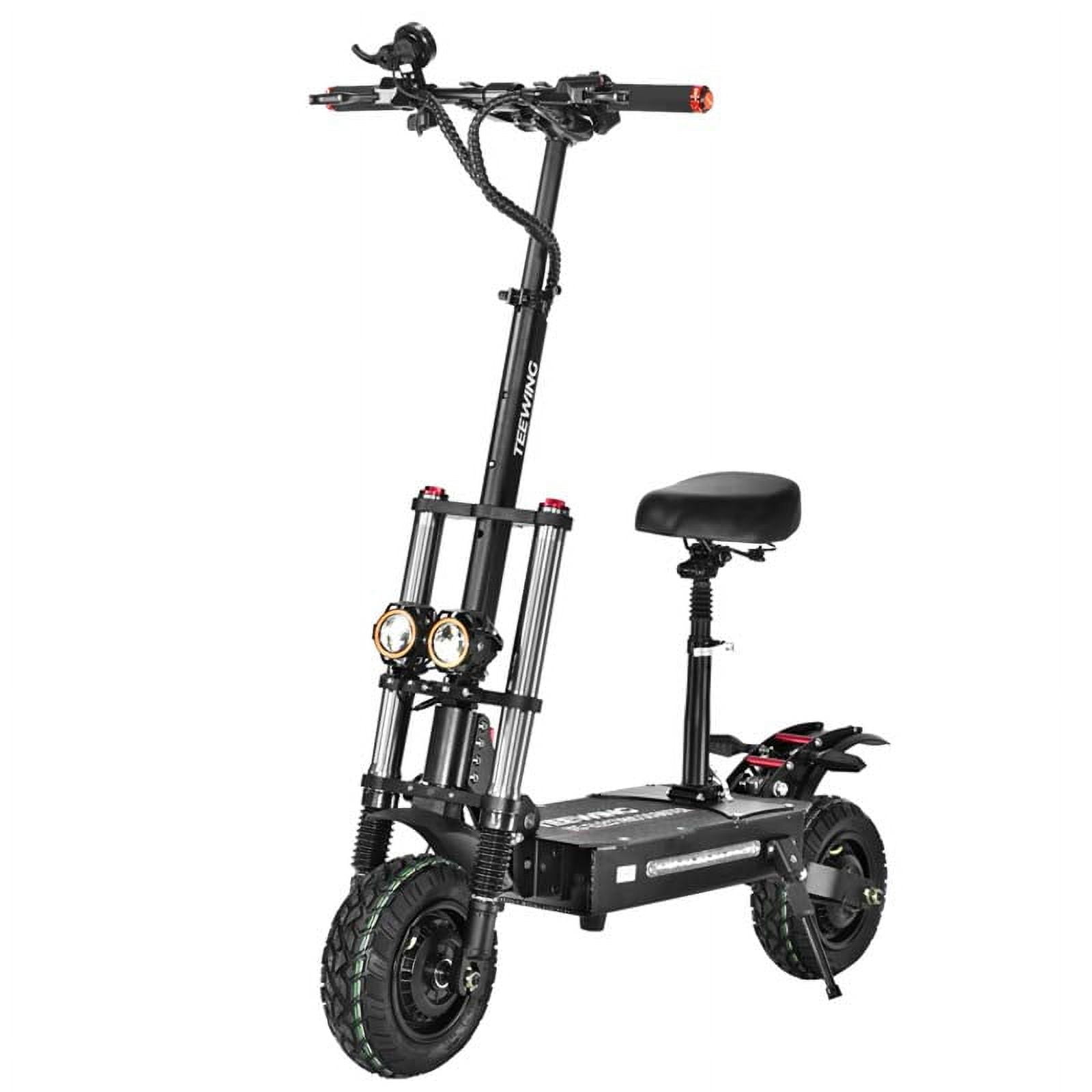 TEEWING X5 55mph Electric Scooter for Adults, Electric Scooters with 6000W Dual Motor, Up to 75Miles Range, Adult Scooter with Dual Hydraulic Brakes, Folding Scooter with 11'' Hybrid Tires