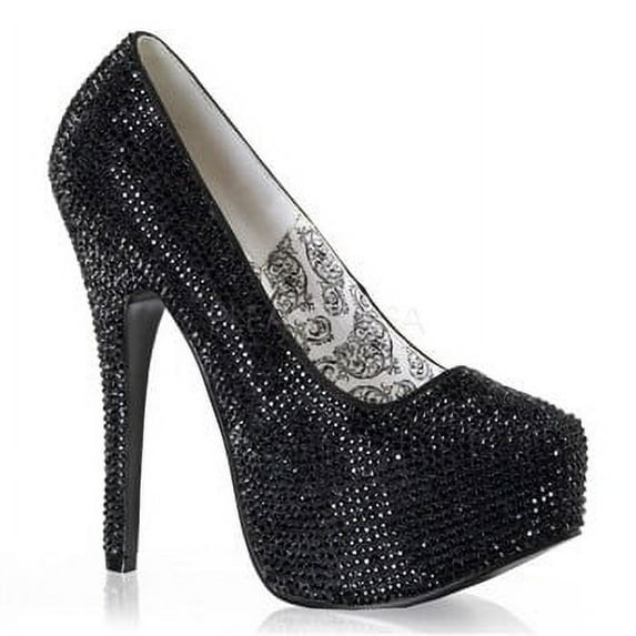 TEEZE-06R, 5 3/4" Heel, 1 3/4" Hidden Rhinestone Pump Shoes