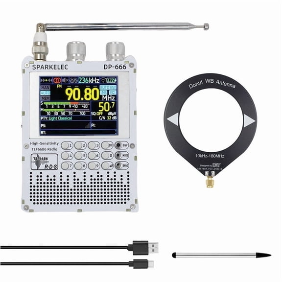 TEF6686 Radio DP-666 High Sensitivity Full Band FM/LW/MW/SW Shortwave Radio  RDS 2.8 Inch IPS Touch Screen