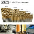 thumbnail image 1 of TEFEY Durable Cobalt Hard Metal Stainless Steel Drill Bits, 1-3mm, 50pcs, 1 of 7