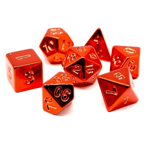 TEG - 7 Red Electroplated Polyhedral Dice