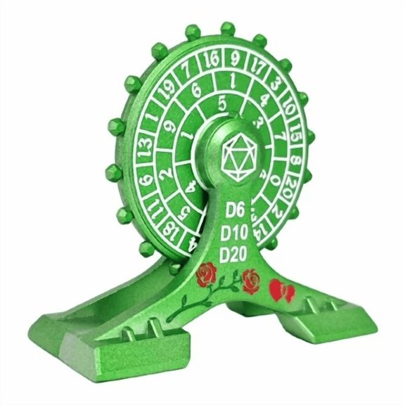 TEG - Green w/ White All-in-One Metal Dice Spin-Wheel