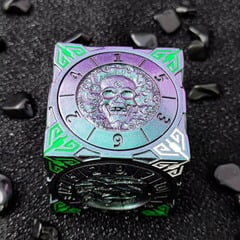 TEG - Purple & Green All-in-One Metal Dice Cube-Spinner