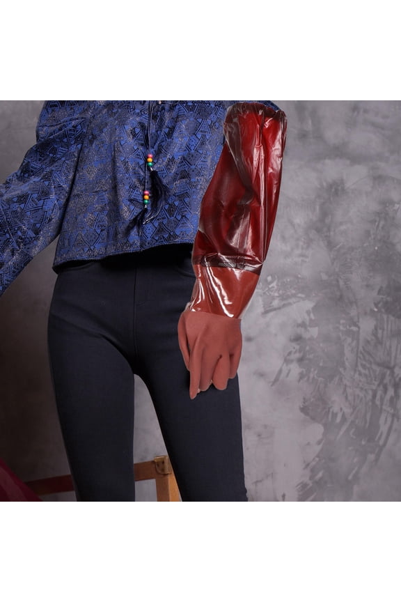 Puncture-Resistant Rubber Gloves Brown for Home Cleaning, Dishwashing, and Household Use