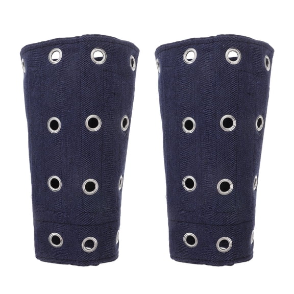 TEHAUX 1 Pair Heavy Duty Cut Resistant Protective Arm Sleeves Denim Welding Work Gloves Gear