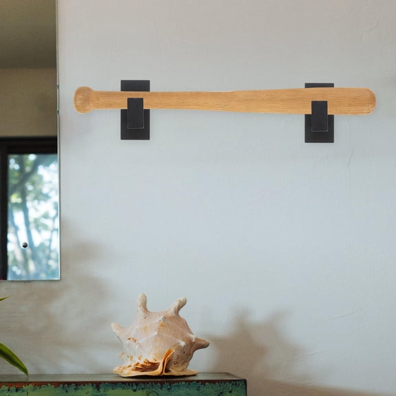 TEHAUX 1 Pair of Wooden Bat Holder Wall Mount Household Bat Racks Wall-mounted Bat Hangers
