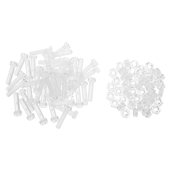 TEHAUX 1 Set Clear Mounting Screw Plastic Round Head for Outdoor Installations and Humid Spaces