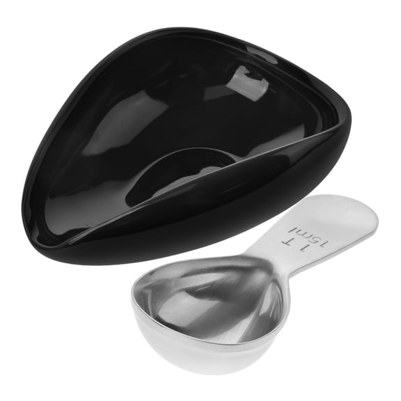 TEHAUX 1 Set Coffee Bean Weighing Tray Metal Scoop Small Teaspoon Holder