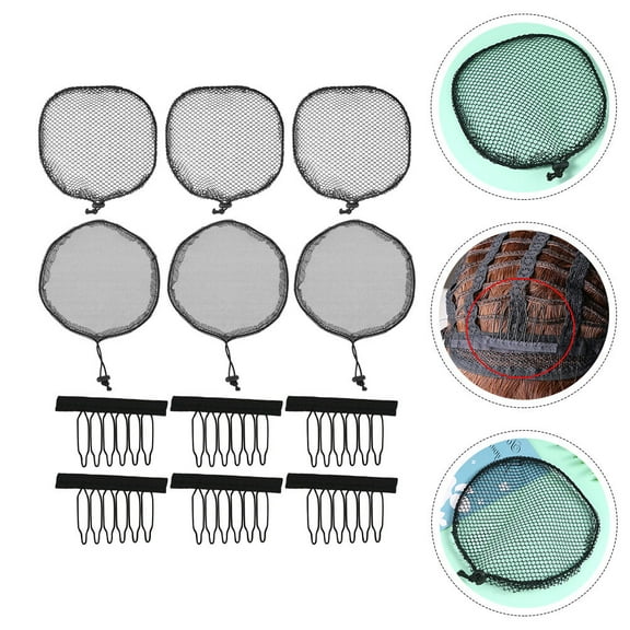 TEHAUX Drawstring Ponytail Hairnet Fabric for Adult Women Different Occasions 1 Set