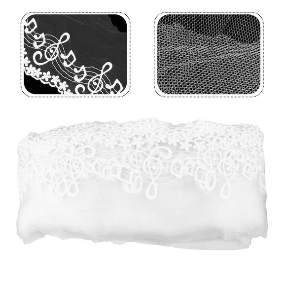 TEHAUX Cotton White Lace Trim Ribbon Border with Flower Design for Handmade Dress and Craft Projects