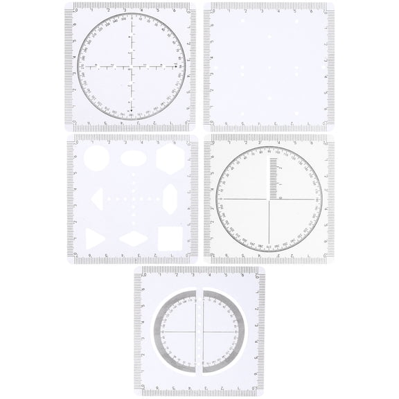 TEHAUX 1 Set of Drawing Stencil Math Functions Drawing Measuring Template Stencil Rulers for Students