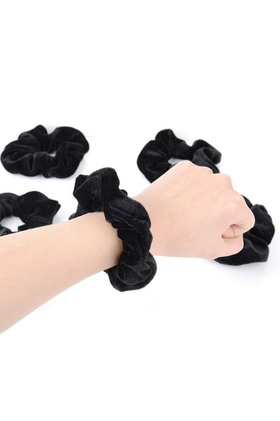 10Pack Black Velvet Hair Bands Elastic Hair Accessories for Personal Decoration