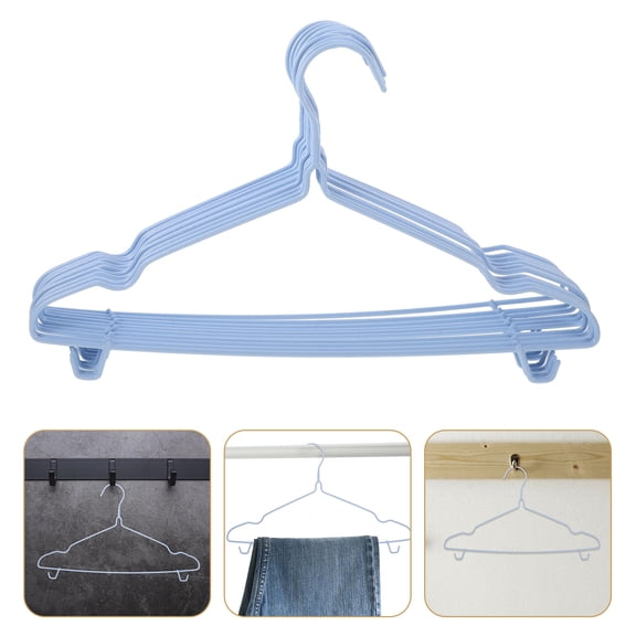 TEHAUX 10 Pcs Coat Hanger Skirt Hangers Garment Hanging Racks for Clothes Man -blue