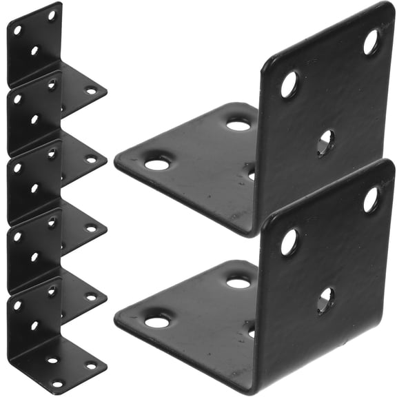 TEHAUX Angle Iron Brackets Heavy Duty L Brackets Black for Homeowners in Kitchen 10pcs