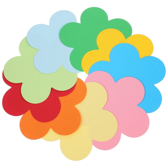 TEHAUX 10 Set Paper Flower Cutouts Assorted Colors for Scrapbooking, Crafts, Projects, and Student Art Activities