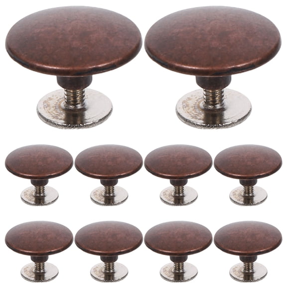 TEHAUX 10Sets Zinc Alloy Red Bronze Decorative Rivets for DIY Craft Projects Shoes and Bags