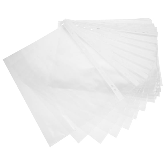 TEHAUX 100 Pcs Clear Document Protector Rectangular Transparent PP File Folders for Office and School Supplies