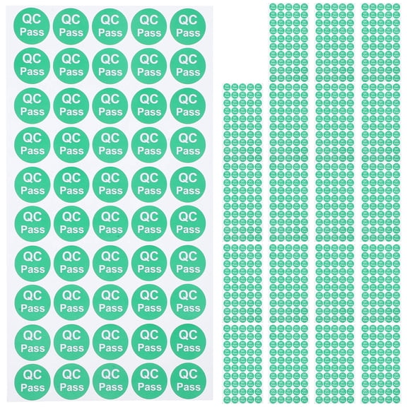 TEHAUX 1000Pcs Warehouse Tested Stickers Green Adhesive Passed Labels for Quality Testing