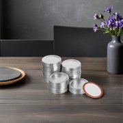 TEHAUX 100Pcs Plated Silver Aluminum Jar Lids Regular Mouth Mason Jar Seal and Storage