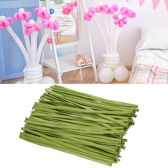 TEHAUX 100Pcs Balloon Modelling Kit Latex Twisting Balloons for Party Festive Balloons Green