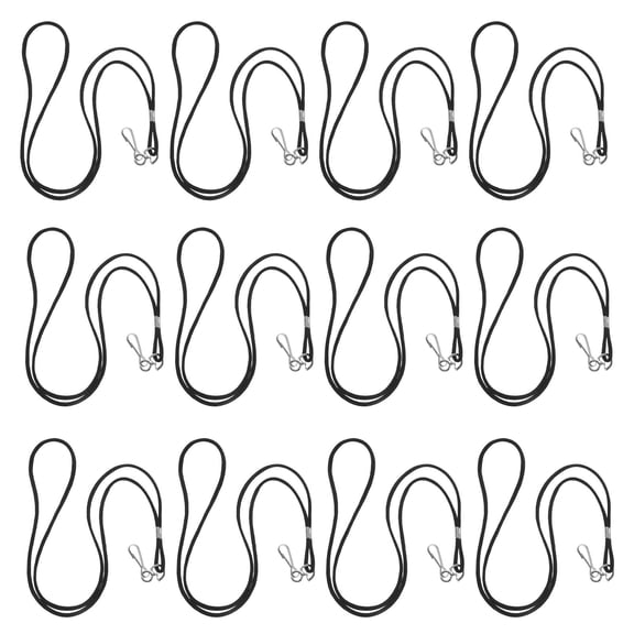 TEHAUX 100Pcs Black Id Badge Lanyards with Quick Release Clip Comfortable Neck Strap for Office