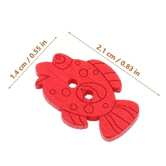 TEHAUX 100Pcs Sewing Decorative Buttons Fish Shape for DIY Projects and