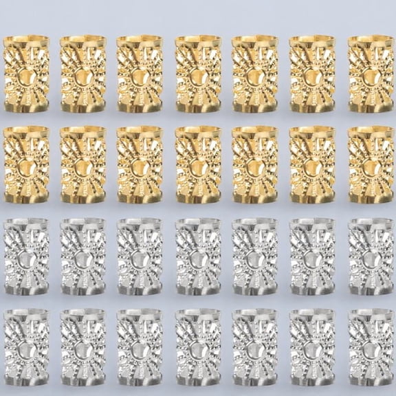 TEHAUX 100pcs Dreadlocks Cuffs Metal Hair Decoration Dreadlock Hair Accessories Silver Durable