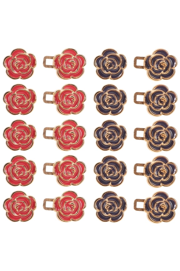 Assorted Color Metal Rose Waist Tightener Clips for Jeans and Trousers