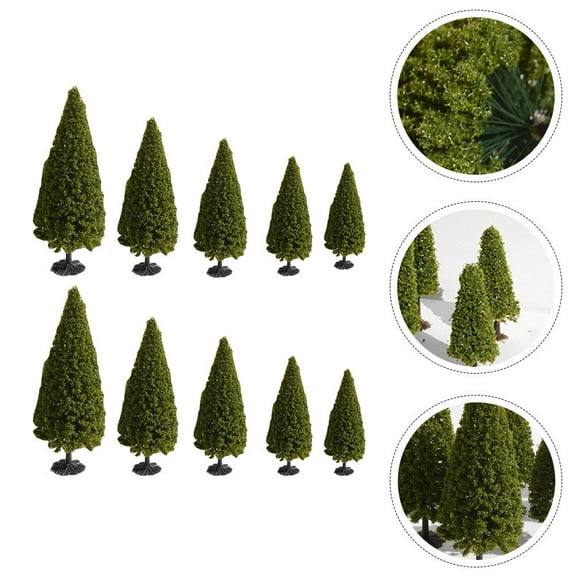 TEHAUX Landscape Scenery Trees Model Green 10Pcs 4x10in