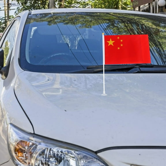 TEHAUX 10Pcs Car Window Flag Polyester Plastic Suction Cup Flag Pole Mount for Garden Backyard Lawn