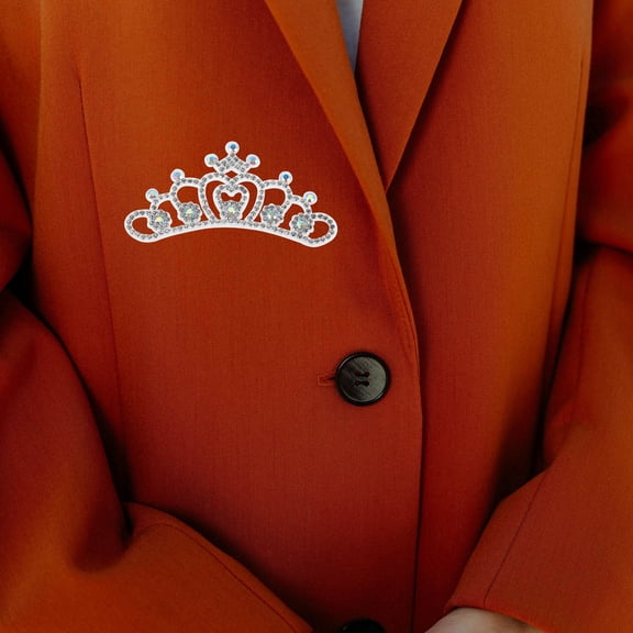 TEHAUX 10Pcs Crown Shaped Patches for Crafters Sew On Decorations Non Woven Fabric Elegant Design